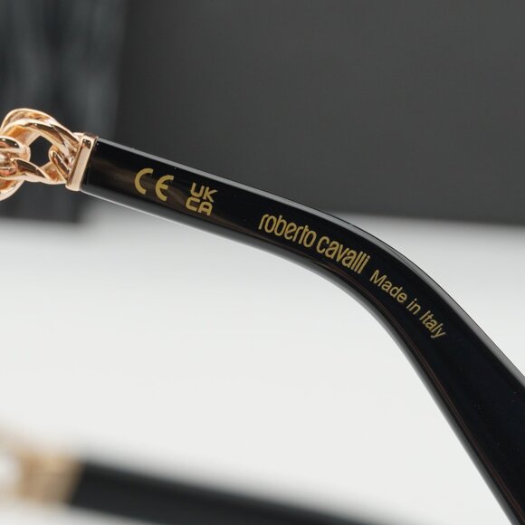 Roberto Cavalli SRC015M 0300 Shield Sunglasses - Gold/Brown - Picture 5 of 10